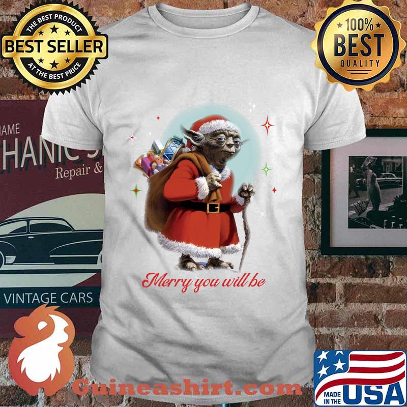 Star wars santa yoda merry you will be shirt