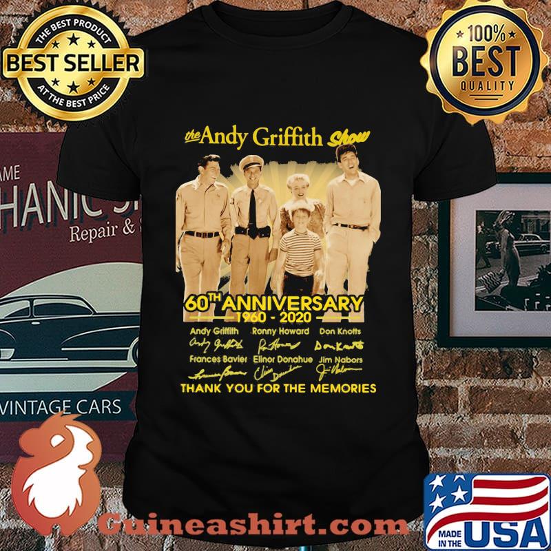 The andy griffith show 60th anniversary 1960 2020 thank you for the memories signatures shirt