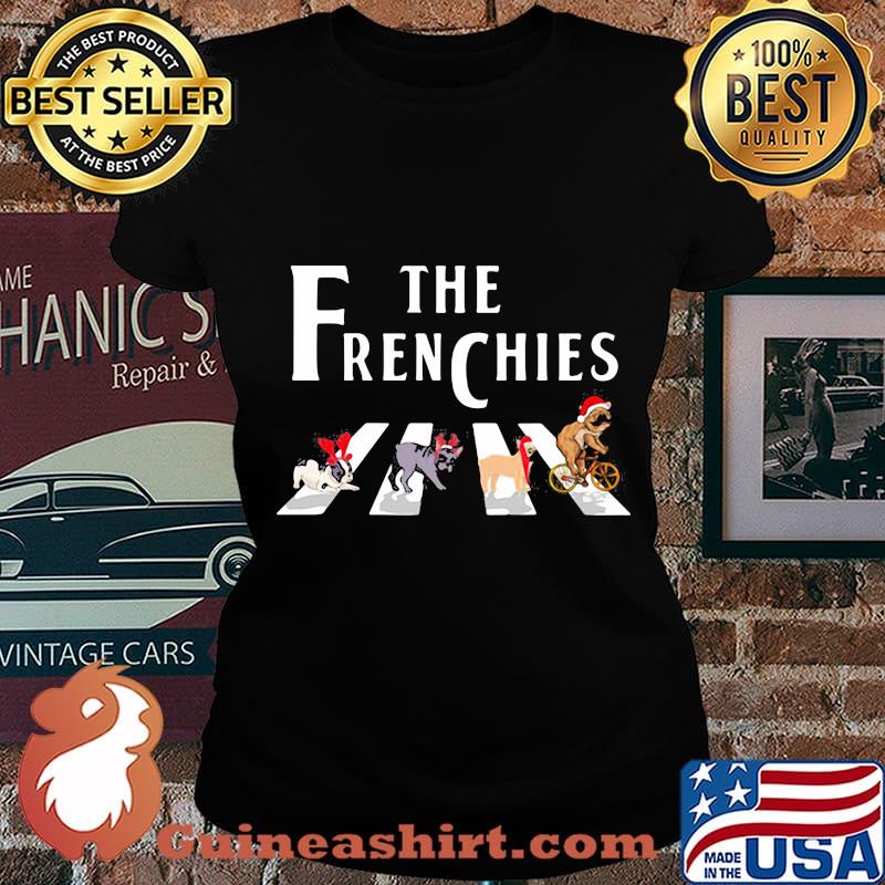 The Frenchies Dogs Merry Christmas Shirt Laides tee