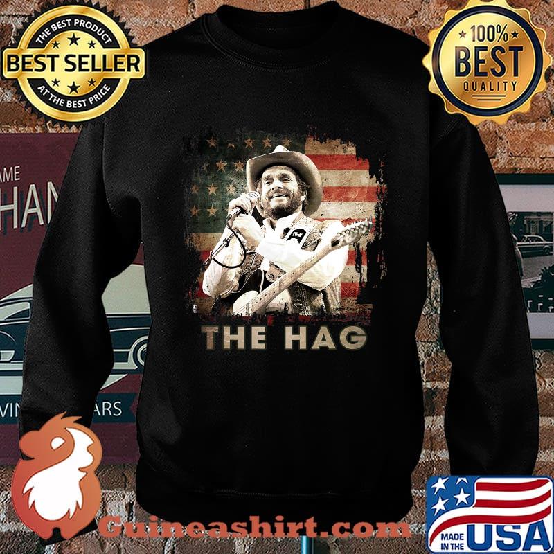 The hag outlaw musical graphic merle american flag s Sweater