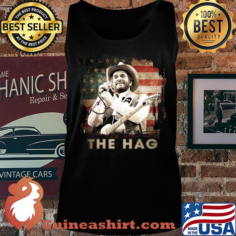 The hag outlaw musical graphic merle american flag s Tank top