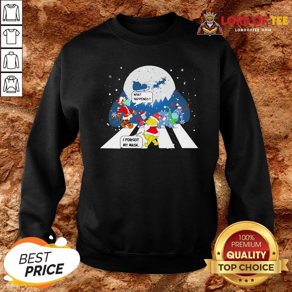 Top Winnie The Pooh Abbey Road What Happened I Forgot My Mask Christmas Shirt - Image 5