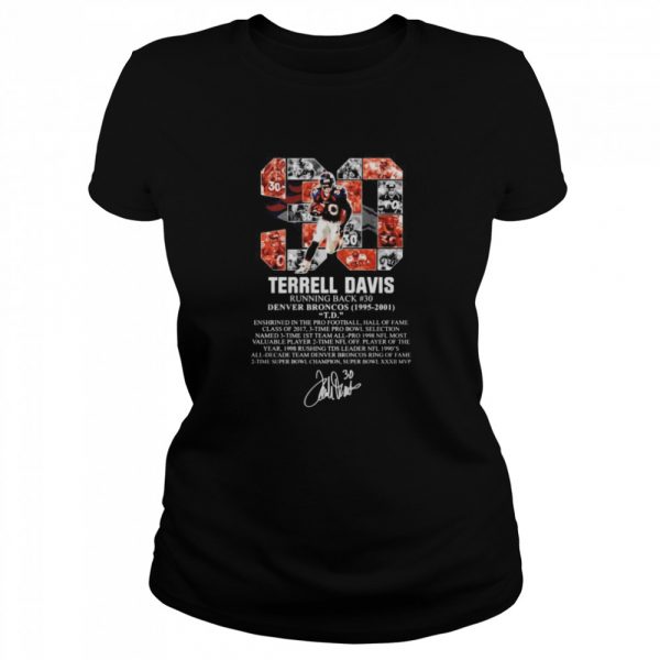 30 Terrell Davis running back Denver Broncos 1995-2001 signature shirt - Image 2