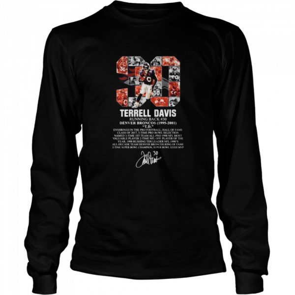 30 Terrell Davis running back Denver Broncos 1995-2001 signature shirt - Image 3