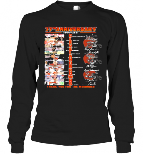 77Th Anniversary 1944 2021 Cleveland Browns Thank You For The Memories Signature T-Shirt Classic Mens T-shirt - Image 4