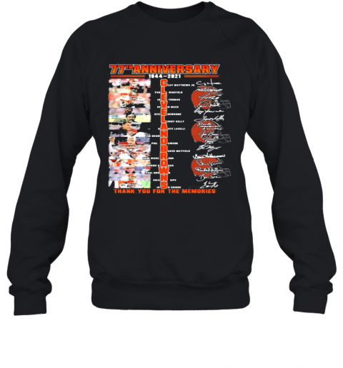 77Th Anniversary 1944 2021 Cleveland Browns Thank You For The Memories Signature T-Shirt Classic Mens T-shirt - Image 5