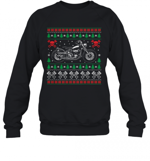 American Motorcycle Cool Biker Ugly Christmas Sweater Gift Motorcross Motorcycle Biker Christmas T-Shirt Classic Mens T-shirt - Image 5