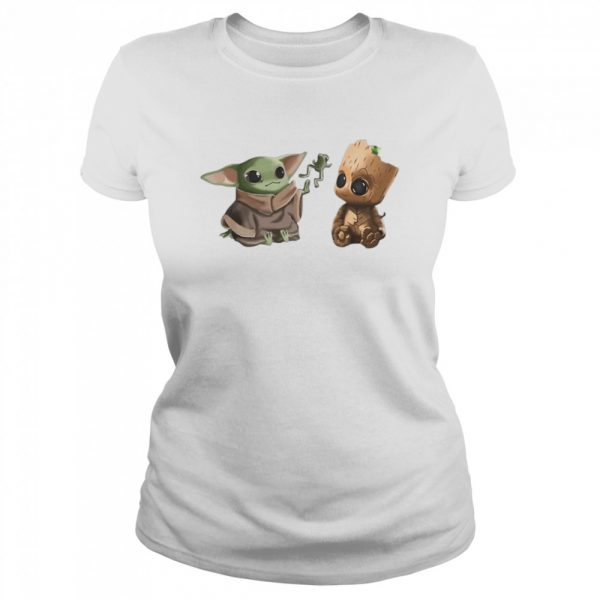 Baby Yoda And Baby Groot Frog Classic Mens T-shirt - Image 3