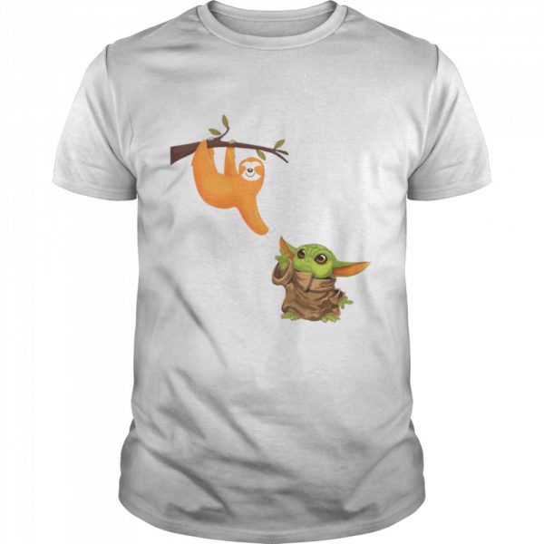 Baby Yoda And Sloth Classic Mens T-shirt - Image 2