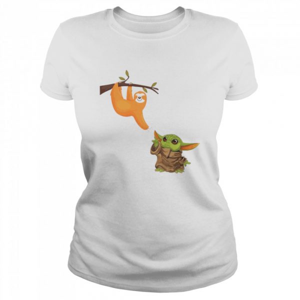 Baby Yoda And Sloth Classic Mens T-shirt - Image 3