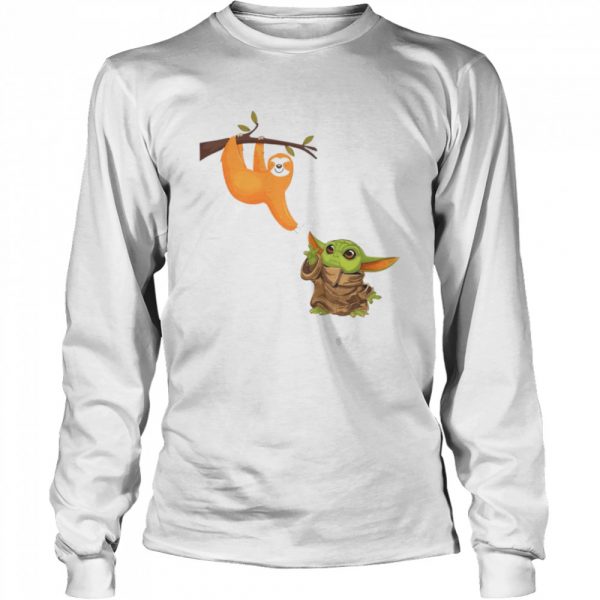 Baby Yoda And Sloth Classic Mens T-shirt - Image 4