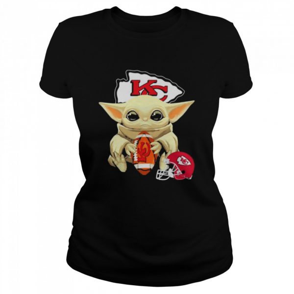 Baby Yoda hug Kansas City Chiefs shirt - Image 2