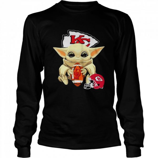 Baby Yoda hug Kansas City Chiefs shirt - Image 3