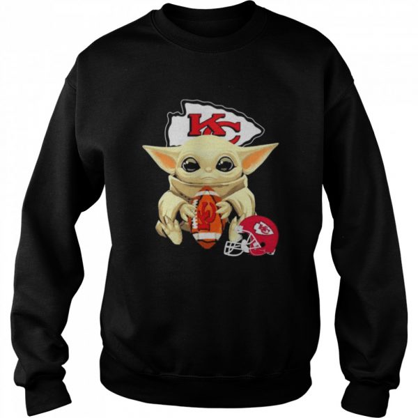 Baby Yoda hug Kansas City Chiefs shirt - Image 4