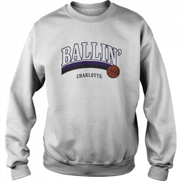 Ballin Charlotte Basketball Classic Mens T-shirt - Image 5