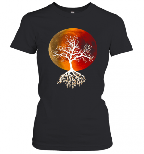 Blood Moon With Tree Moon Lunar Eclipse Moonlight Full Moon T-Shirt Classic Mens T-shirt - Image 3