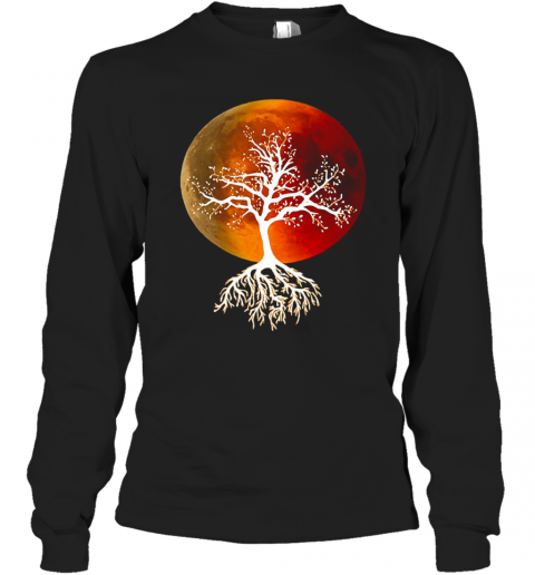Blood Moon With Tree Moon Lunar Eclipse Moonlight Full Moon T-Shirt Classic Mens T-shirt - Image 4