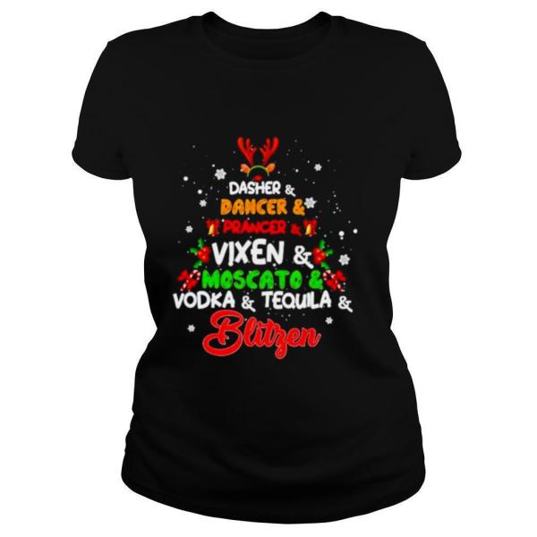 Dasher and dancer and prancer and vixen moscato and vodka and tequila shirt - Image 2