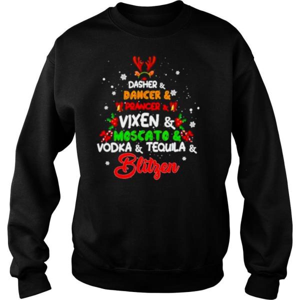 Dasher and dancer and prancer and vixen moscato and vodka and tequila shirt - Image 4