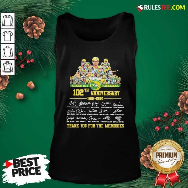 Hot Green Bay Packersga 120th Anniversary 1919 2021 Thank You For The Memories Signatures Shirt - Image 4