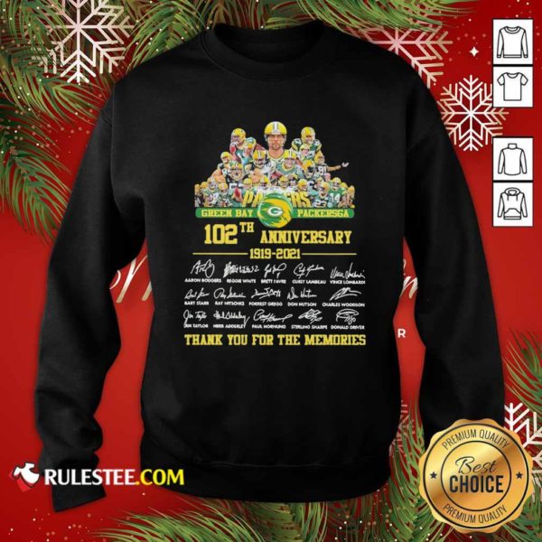 Hot Green Bay Packersga 120th Anniversary 1919 2021 Thank You For The Memories Signatures Shirt - Image 5