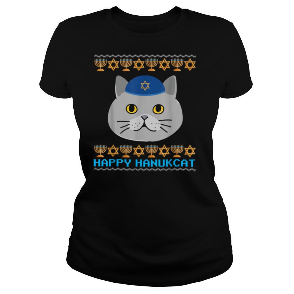 Happy Hanukcat Ugly Hanukkah Cat Chanukah Jewish shirt - Image 2