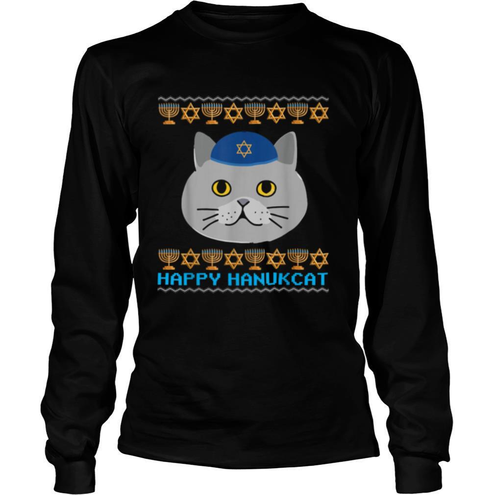 Happy Hanukcat Ugly Hanukkah Cat Chanukah Jewish shirt - Image 3