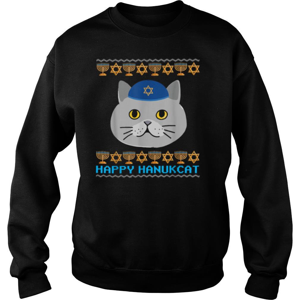 Happy Hanukcat Ugly Hanukkah Cat Chanukah Jewish shirt - Image 4