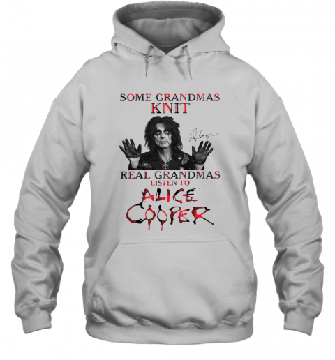 Some Grandmas Knit Real Grandmas Listen To Alice Cooper T-Shirt Classic Mens T-shirt - Image 6