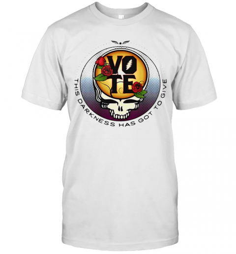 This Darkness Has Got To Give Vote Dark Star Grateful Dead Steal Face Skull Roses T-Shirt Classic Mens T-shirt