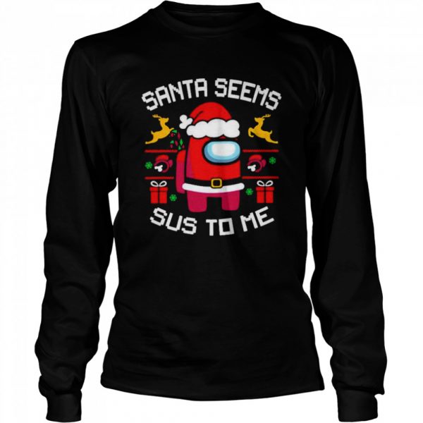 Among us santa seems sus to me merry christmas 2021 Classic Mens T-shirt - Image 4