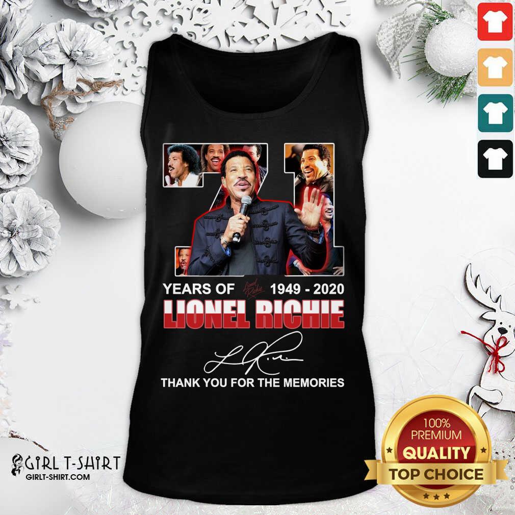 Awesome Lionel Richie 71 Years Of 1949 2020 Thank You For The Memories Signature Shirt - Image 3
