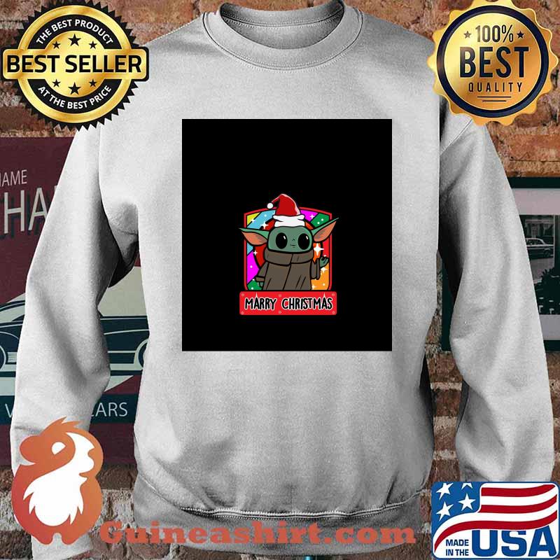 Baby Yoda Rainbow Marry Christmas Shirt Sweater