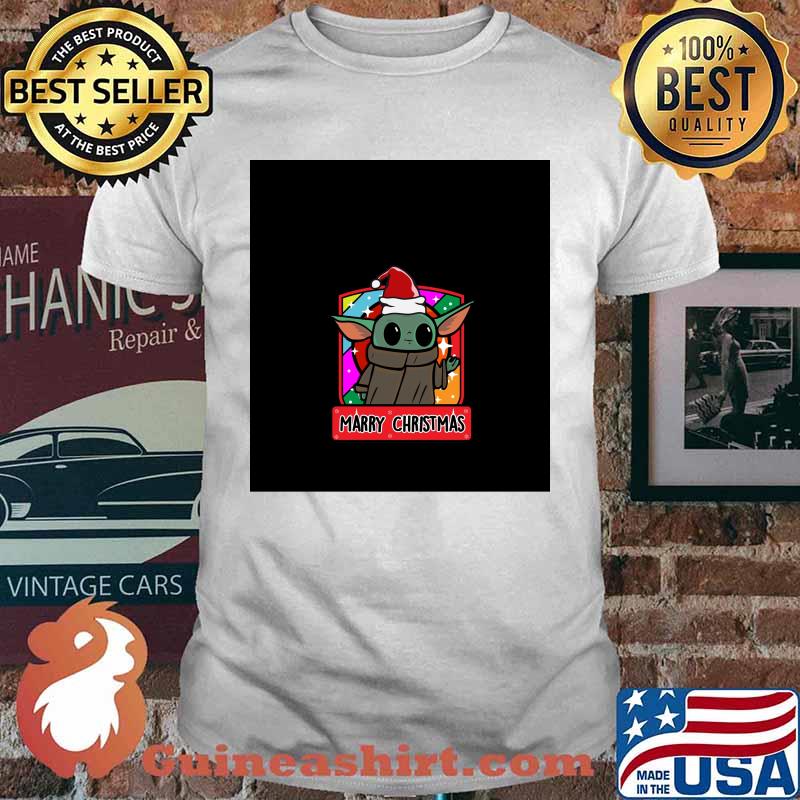 Baby Yoda Rainbow Marry Christmas Shirt
