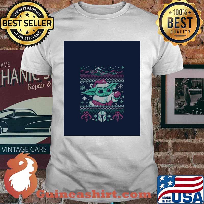 Baby Yoda Wear Hat Santa Clause Christmas Shirt