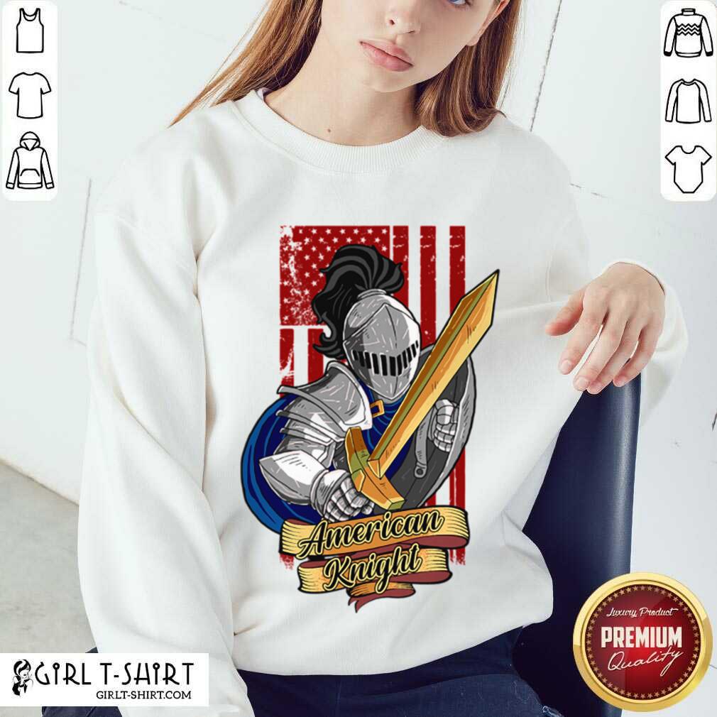Best Knights Lover American Knight With Sword And Flag Shirt - Image 4