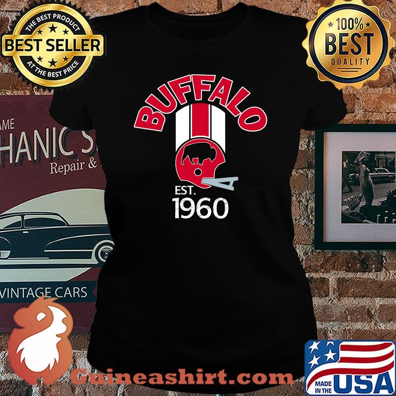 Buffalo Helmet Stripe Varsity Est 1960 Football Shirt Laides tee