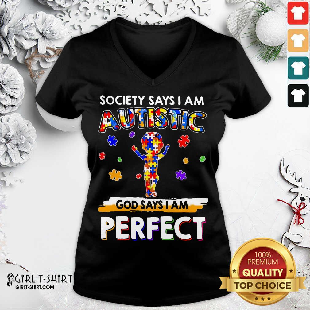 Classic Society Says I Am Autistic God Says I Am Perfect Autism Shirt - Image 2