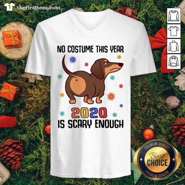 Cute Dachshund No Costume This Year 2020 Is Scary Enough Coronavirus Shirt - Image 3