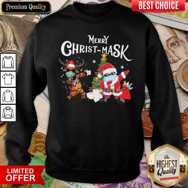 Cute Merry Christmask Santa Clause Reindeer Wear Mask Toilet Paper Shirt - Image 4