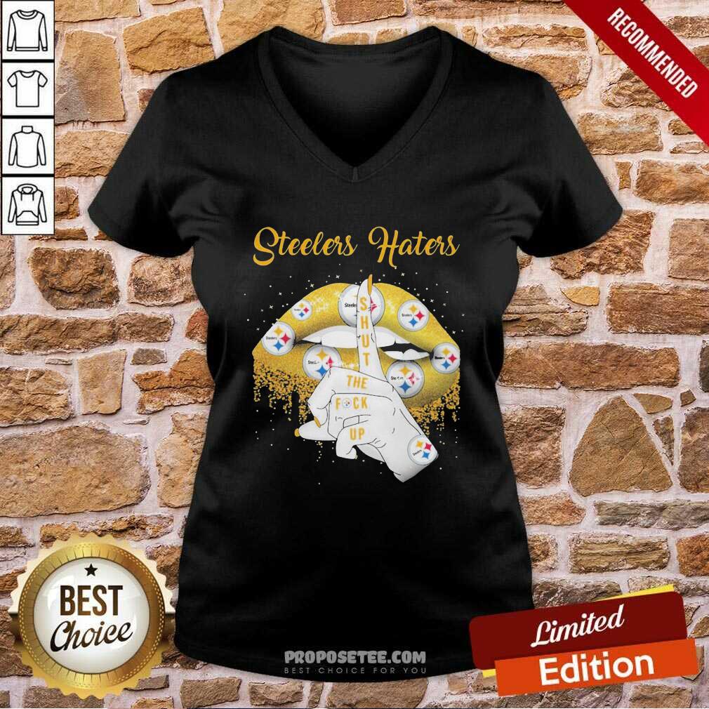 Funny Lips Pittsburgh Steelers Haters Shut The Fuck Up Shirt - Image 3