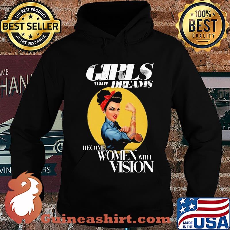 Girls Dreams Become Women Vision Strong Ribbon Red Shirt Hoodie
