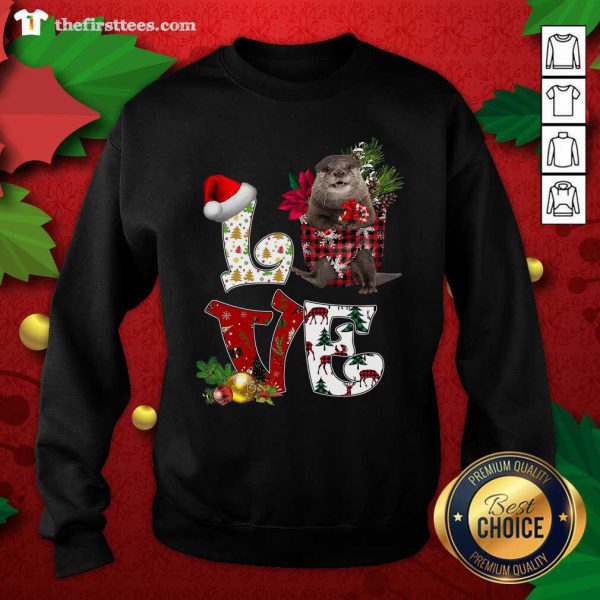Good Love North American River Otter Merry Christmas Shirt - Image 2