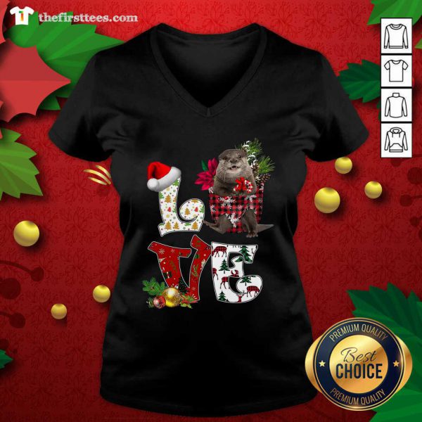 Good Love North American River Otter Merry Christmas Shirt - Image 3