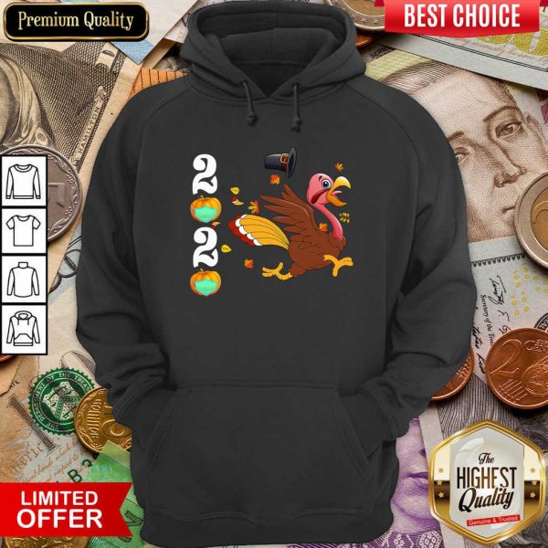 Good Thanksgiving Turkey Running 2020 Pumpkins Wearing Mask Shirt - Image 5