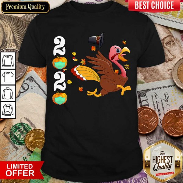 Good Thanksgiving Turkey Running 2020 Pumpkins Wearing Mask Shirt