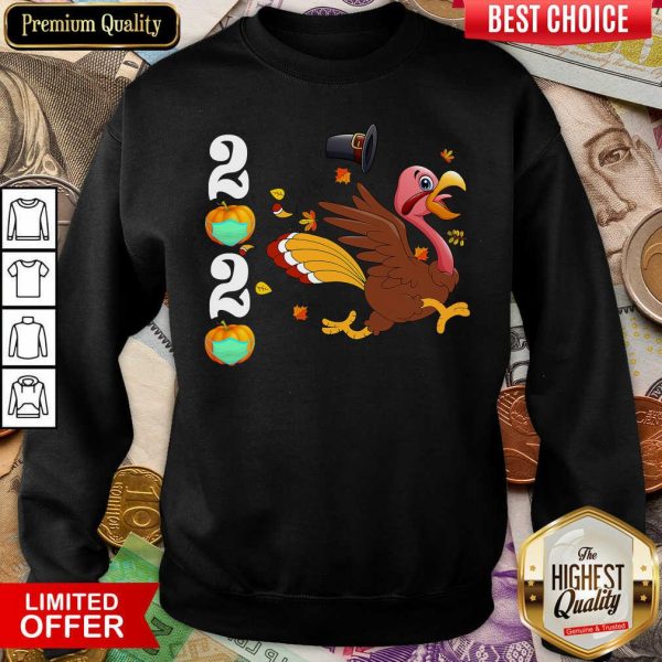 Good Thanksgiving Turkey Running 2020 Pumpkins Wearing Mask Shirt - Image 4