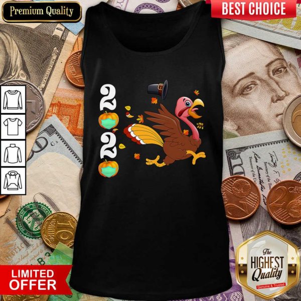 Good Thanksgiving Turkey Running 2020 Pumpkins Wearing Mask Shirt - Image 2