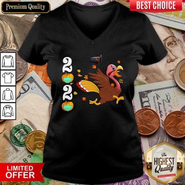 Good Thanksgiving Turkey Running 2020 Pumpkins Wearing Mask Shirt - Image 3