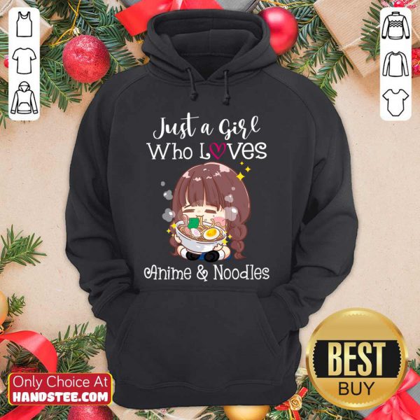 Good Womens Just A Girl Who Loves Anime Noodles Kawaii Womens Girl Shirt - Image 5
